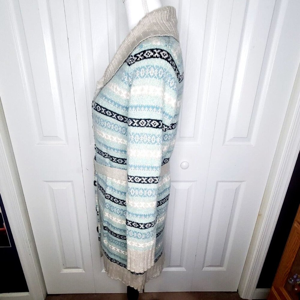 Wool Blend Sweater Jacket Button Front Sweater W/… - image 2